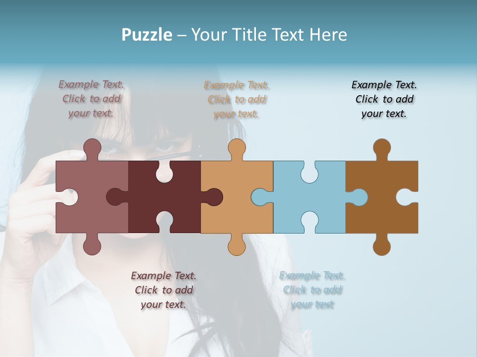 Glasses Casual Brunette PowerPoint Template