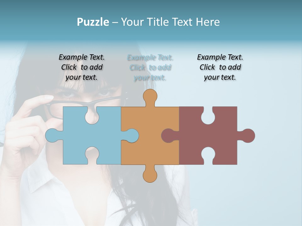 Glasses Casual Brunette PowerPoint Template