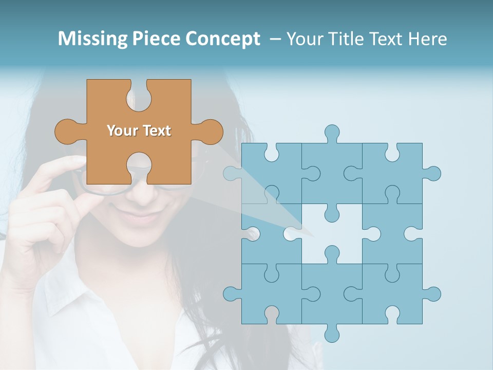 Glasses Casual Brunette PowerPoint Template