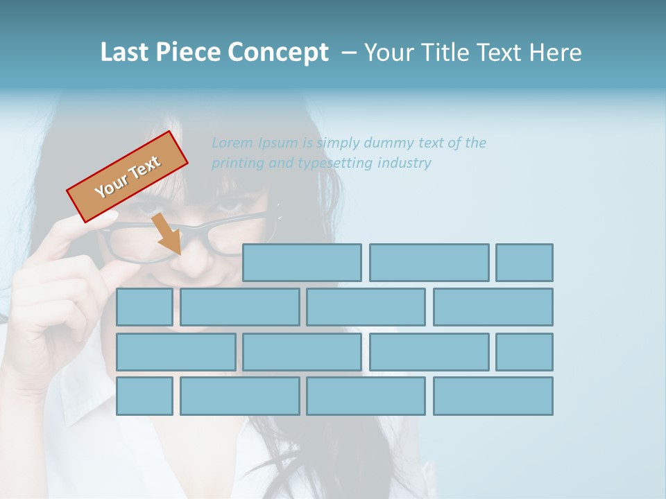 Glasses Casual Brunette PowerPoint Template