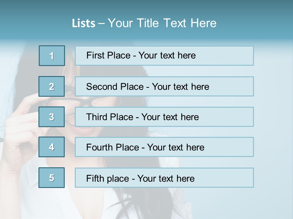 Glasses Casual Brunette PowerPoint Template