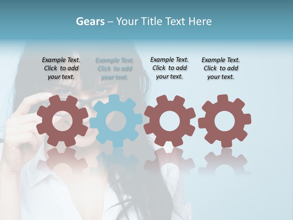 Glasses Casual Brunette PowerPoint Template