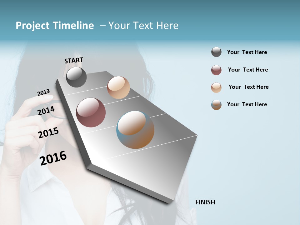 Glasses Casual Brunette PowerPoint Template