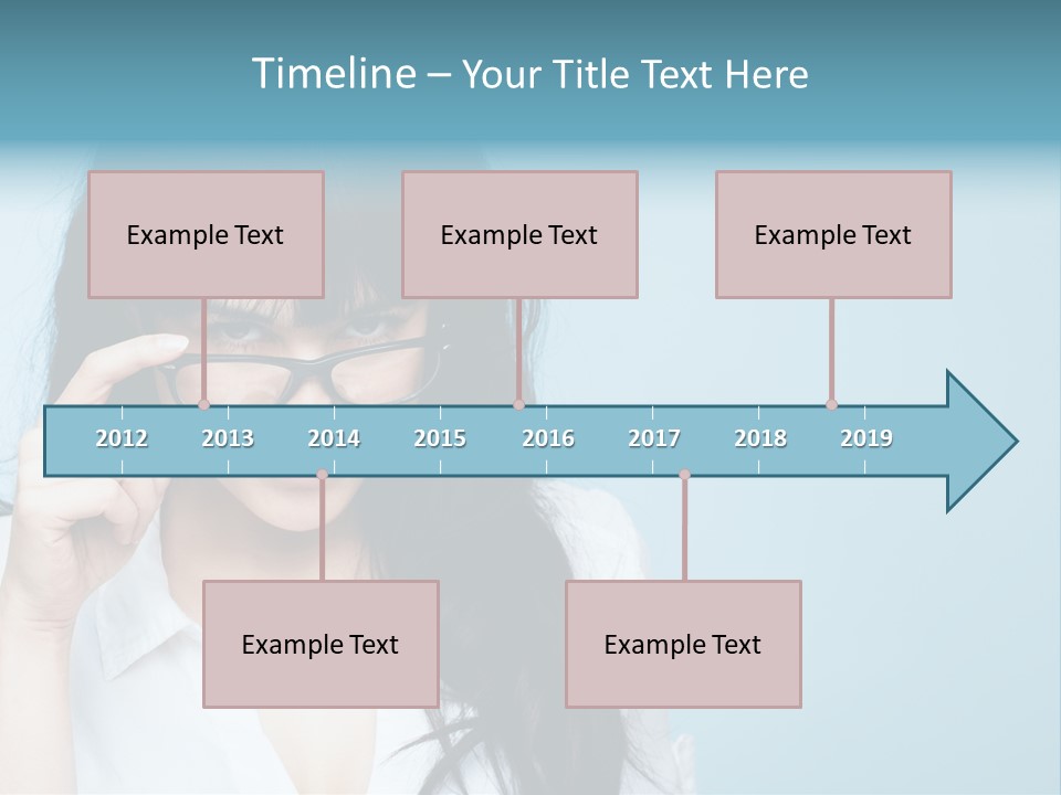 Glasses Casual Brunette PowerPoint Template