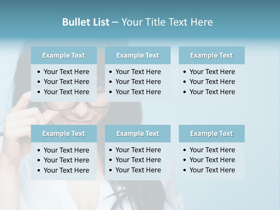 Glasses Casual Brunette PowerPoint Template