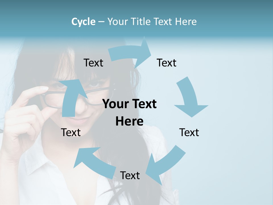 Glasses Casual Brunette PowerPoint Template