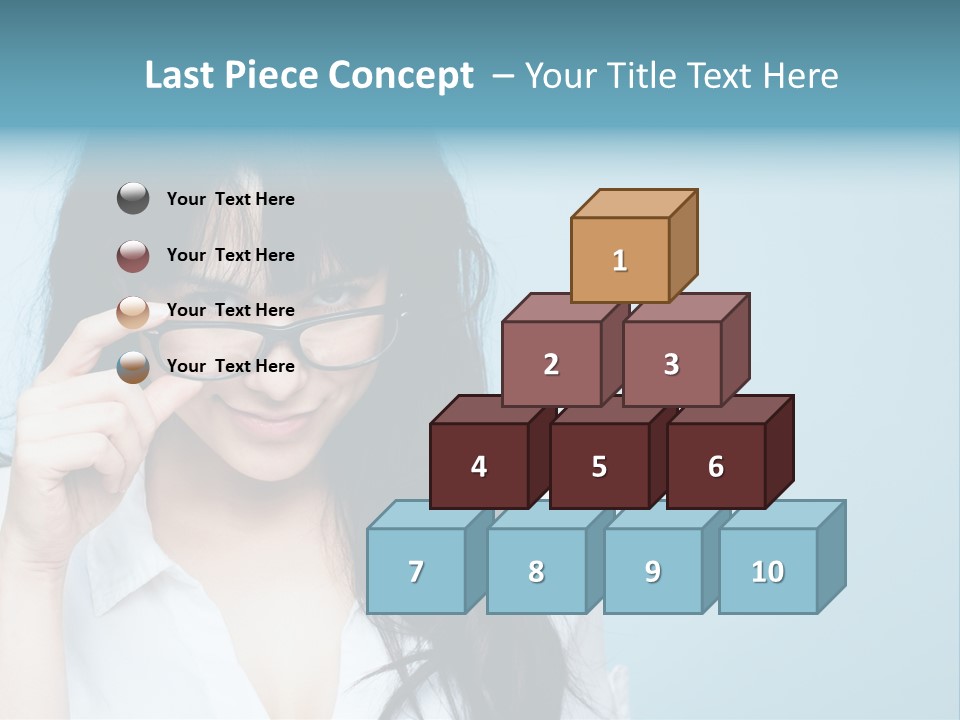 Glasses Casual Brunette PowerPoint Template