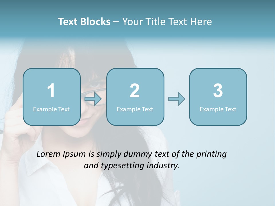 Glasses Casual Brunette PowerPoint Template