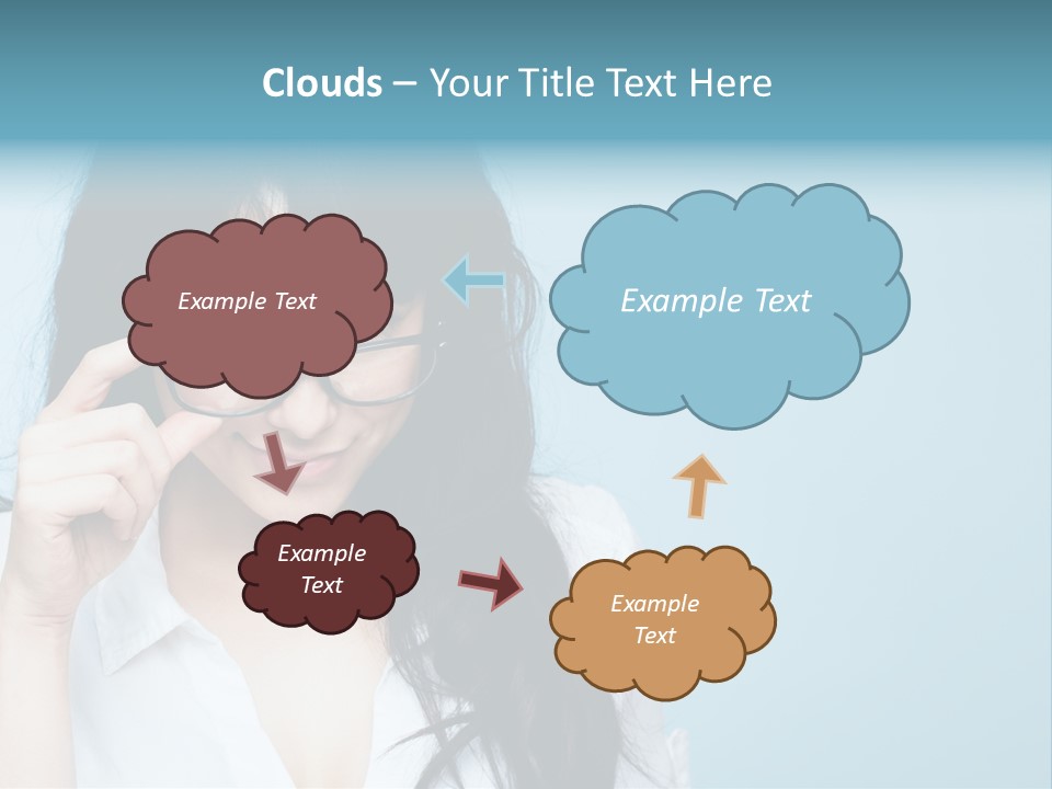 Glasses Casual Brunette PowerPoint Template