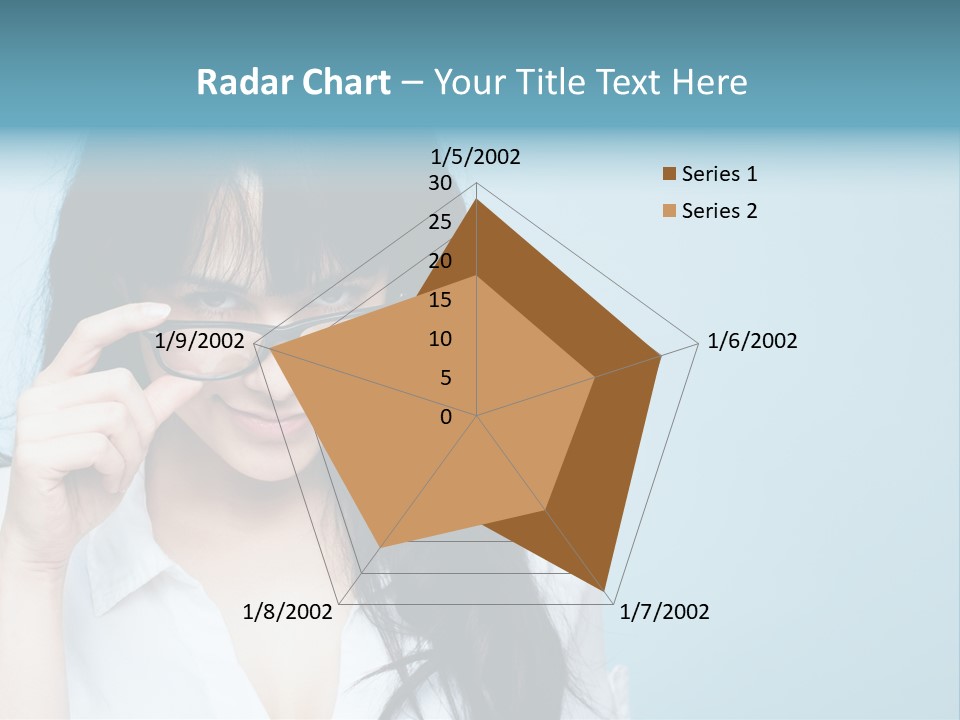 Glasses Casual Brunette PowerPoint Template