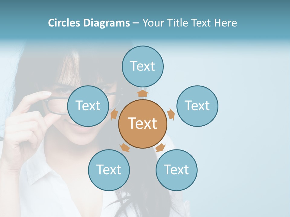 Glasses Casual Brunette PowerPoint Template