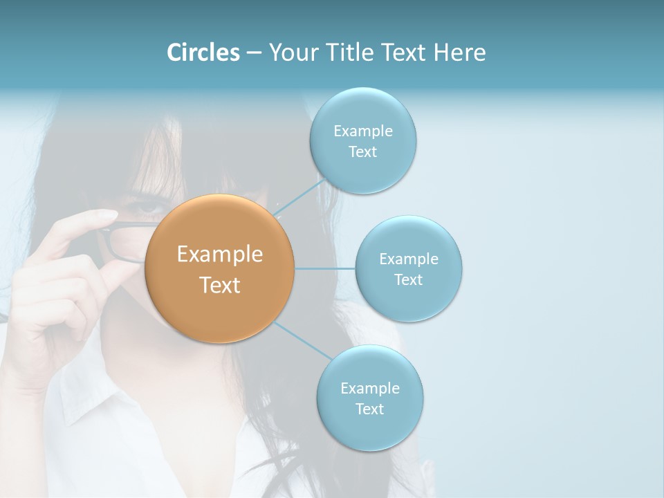 Glasses Casual Brunette PowerPoint Template