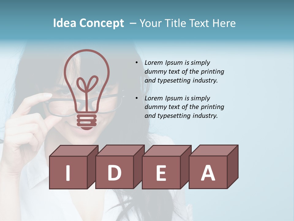 Glasses Casual Brunette PowerPoint Template