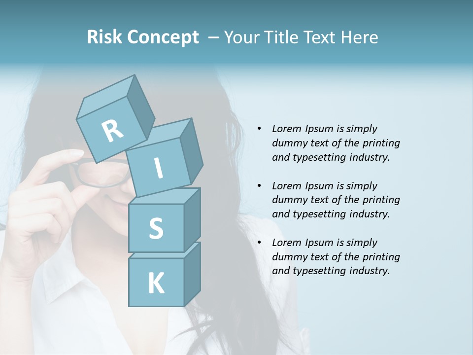 Glasses Casual Brunette PowerPoint Template