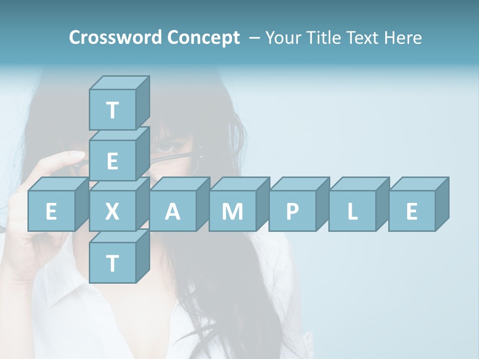 Glasses Casual Brunette PowerPoint Template