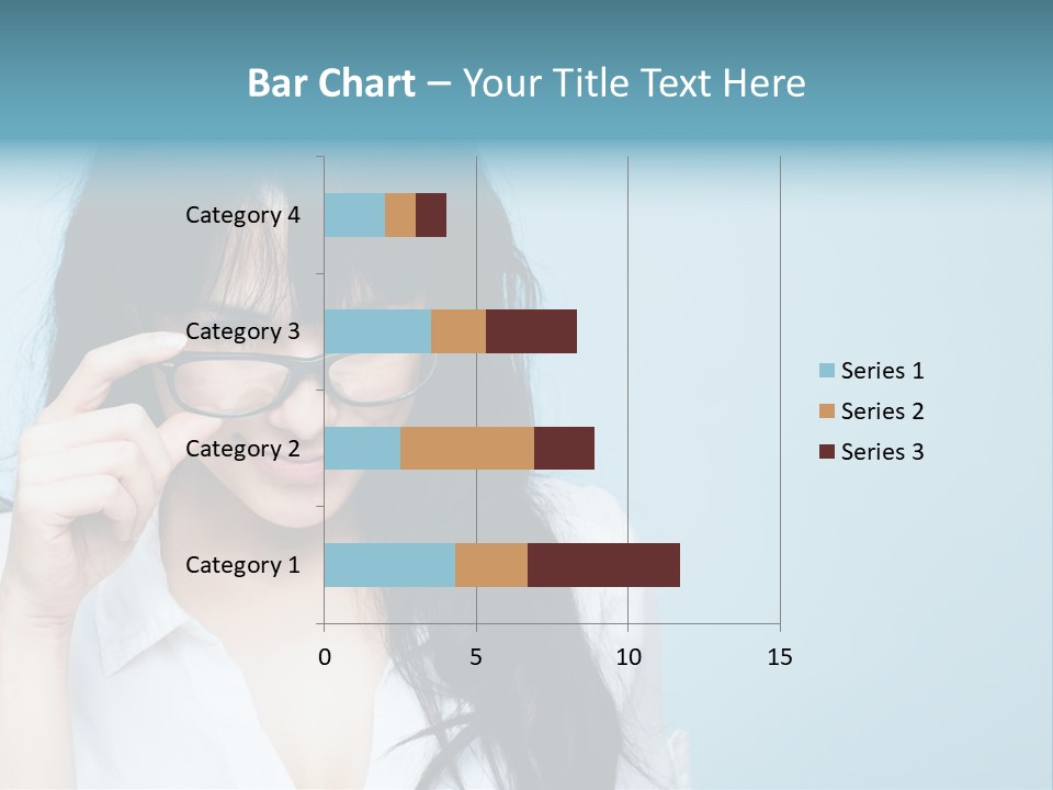 Glasses Casual Brunette PowerPoint Template