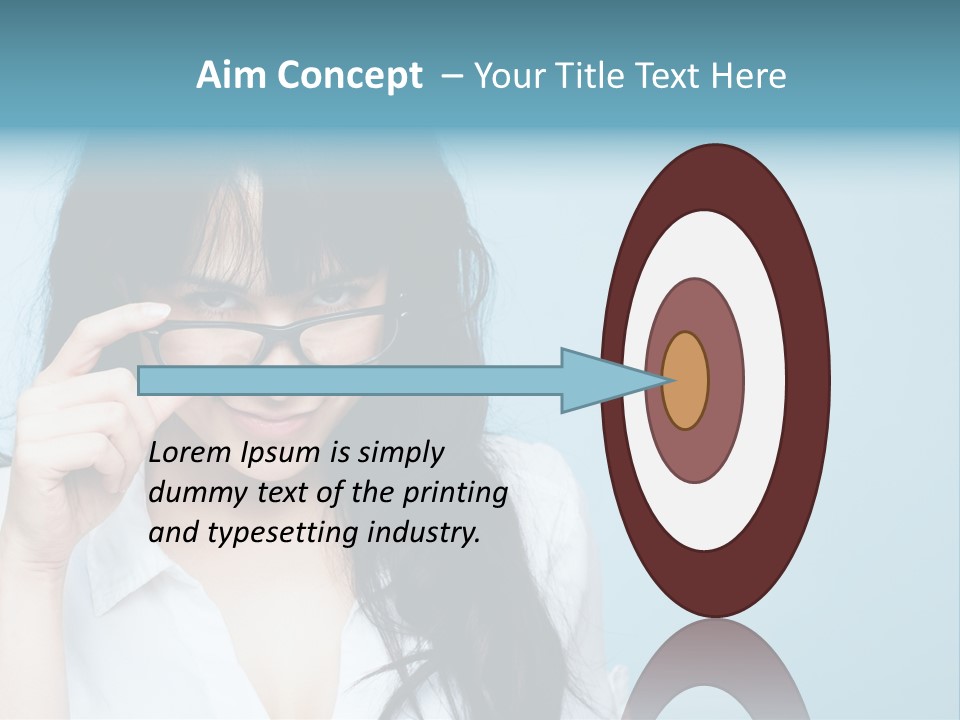 Glasses Casual Brunette PowerPoint Template