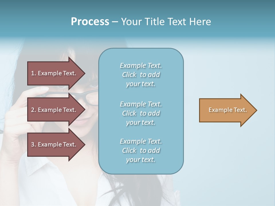 Glasses Casual Brunette PowerPoint Template