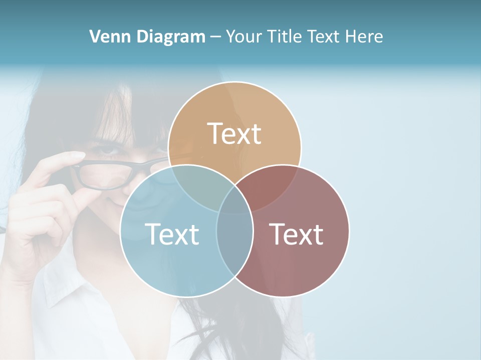 Glasses Casual Brunette PowerPoint Template