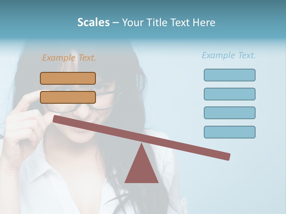 Glasses Casual Brunette PowerPoint Template