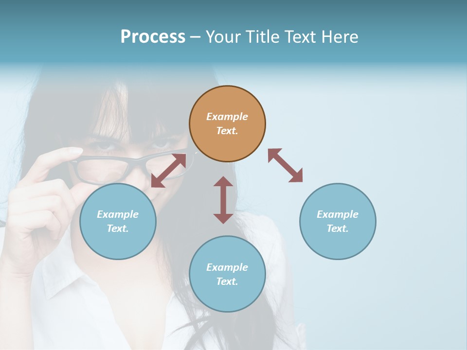 Glasses Casual Brunette PowerPoint Template