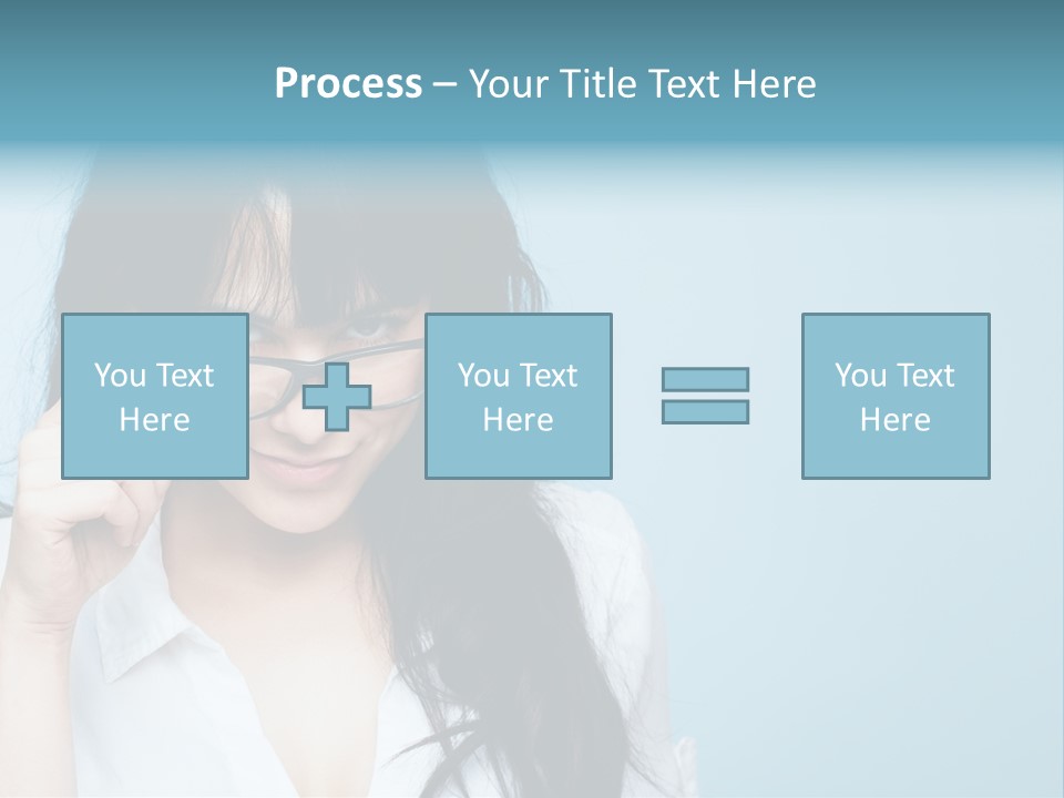 Glasses Casual Brunette PowerPoint Template