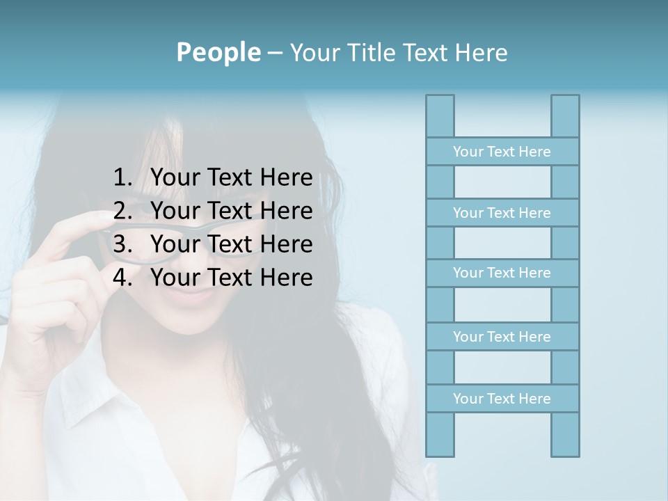 Glasses Casual Brunette PowerPoint Template