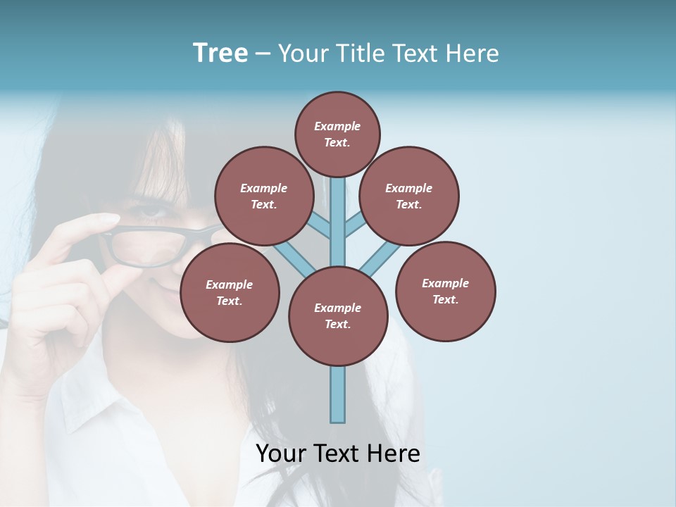 Glasses Casual Brunette PowerPoint Template