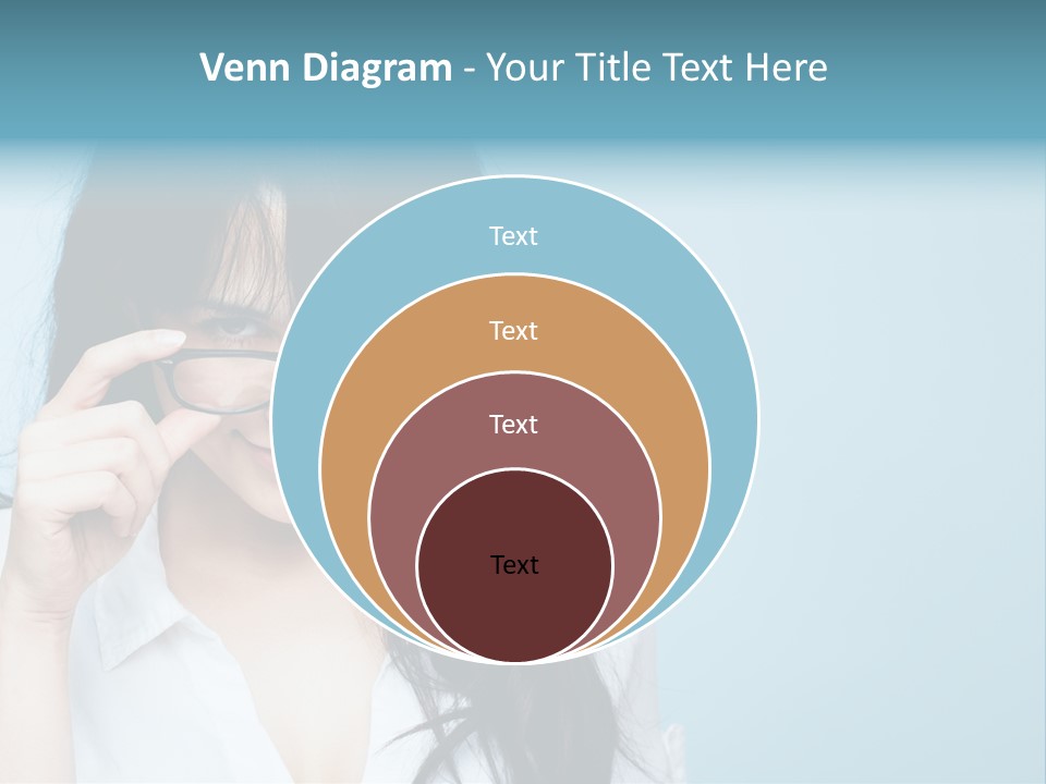 Glasses Casual Brunette PowerPoint Template