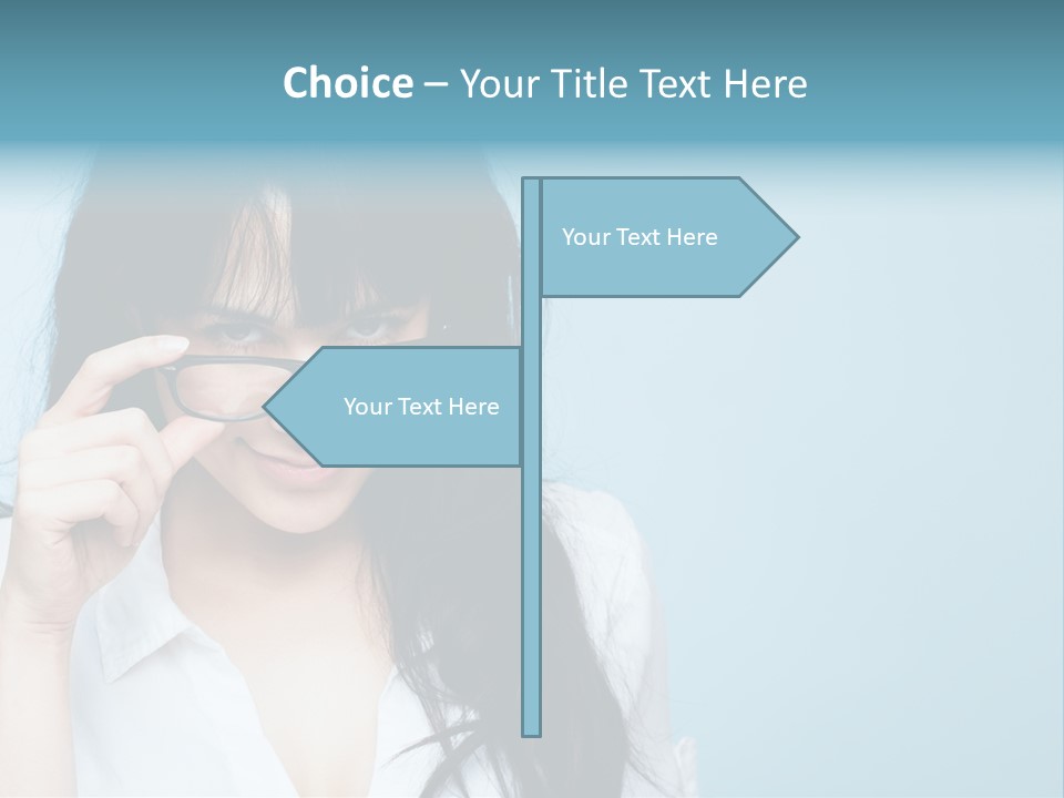 Glasses Casual Brunette PowerPoint Template