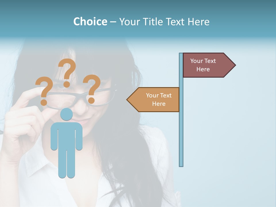 Glasses Casual Brunette PowerPoint Template