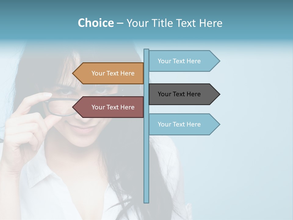 Glasses Casual Brunette PowerPoint Template