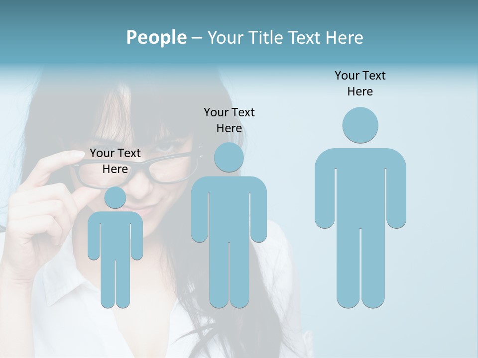 Glasses Casual Brunette PowerPoint Template