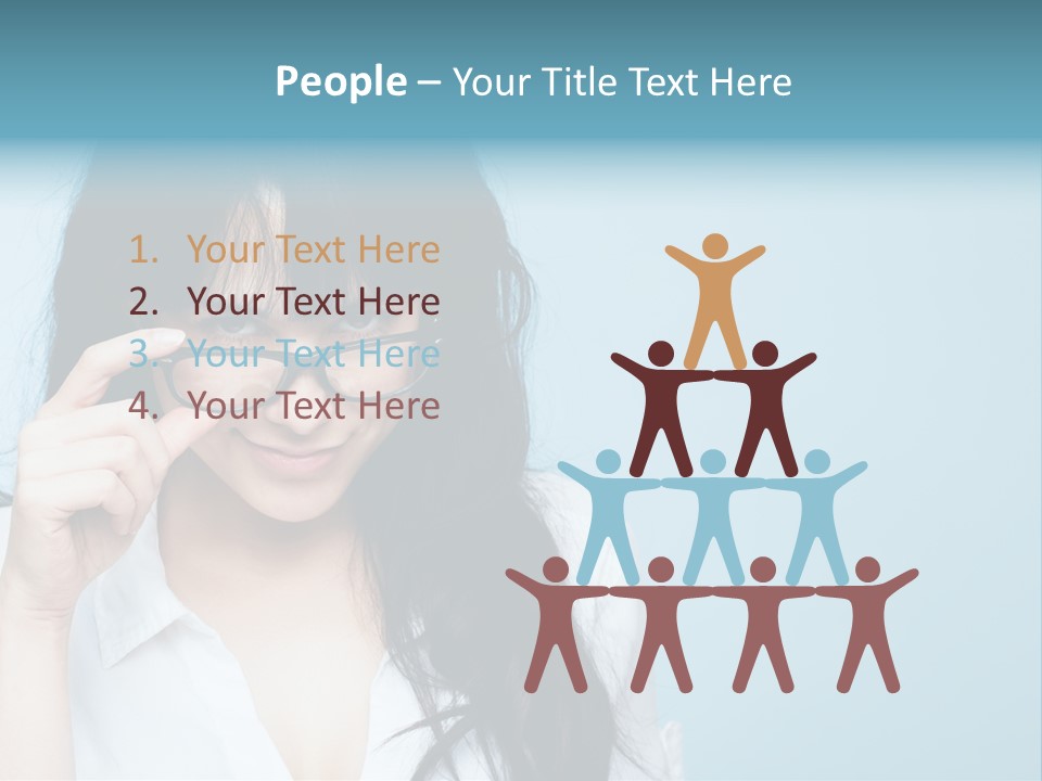 Glasses Casual Brunette PowerPoint Template