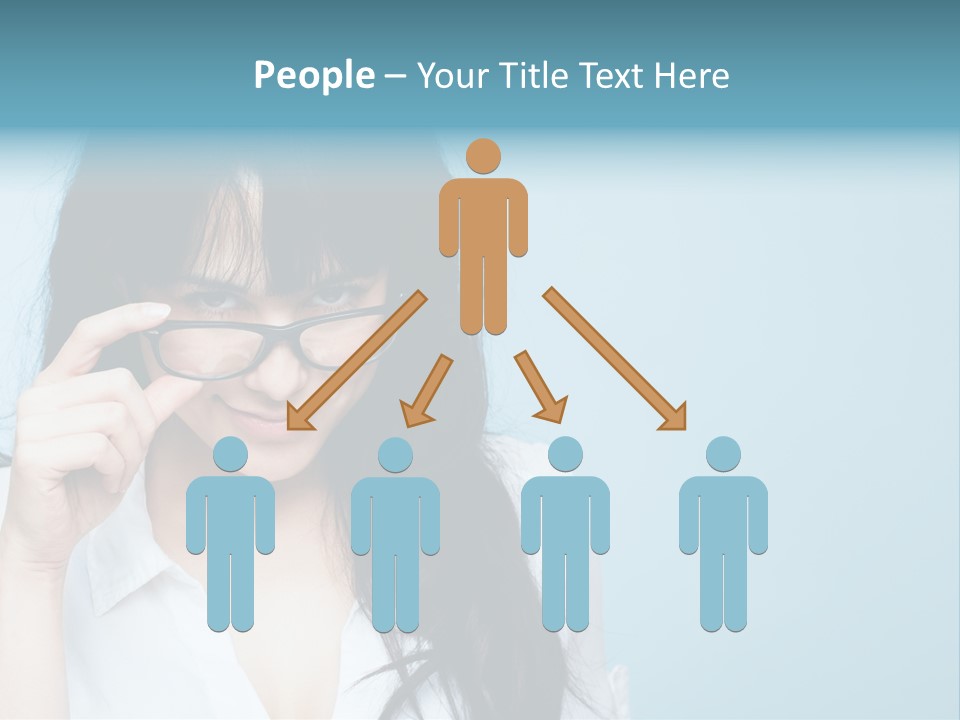 Glasses Casual Brunette PowerPoint Template