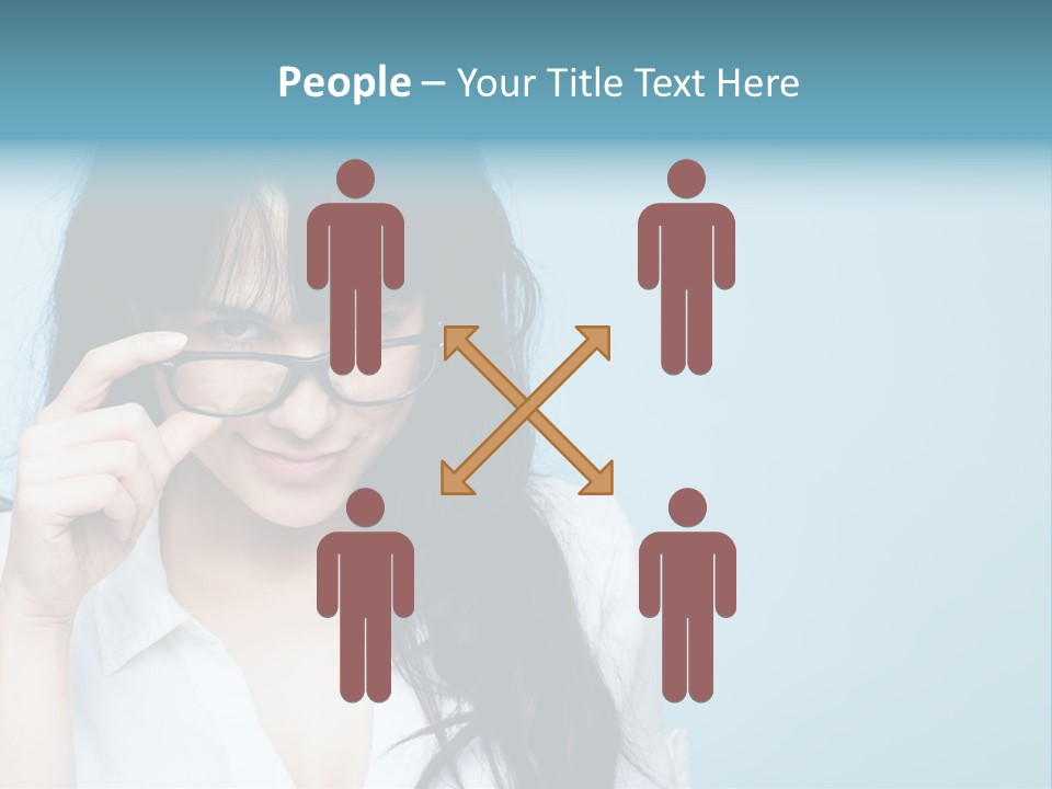 Glasses Casual Brunette PowerPoint Template