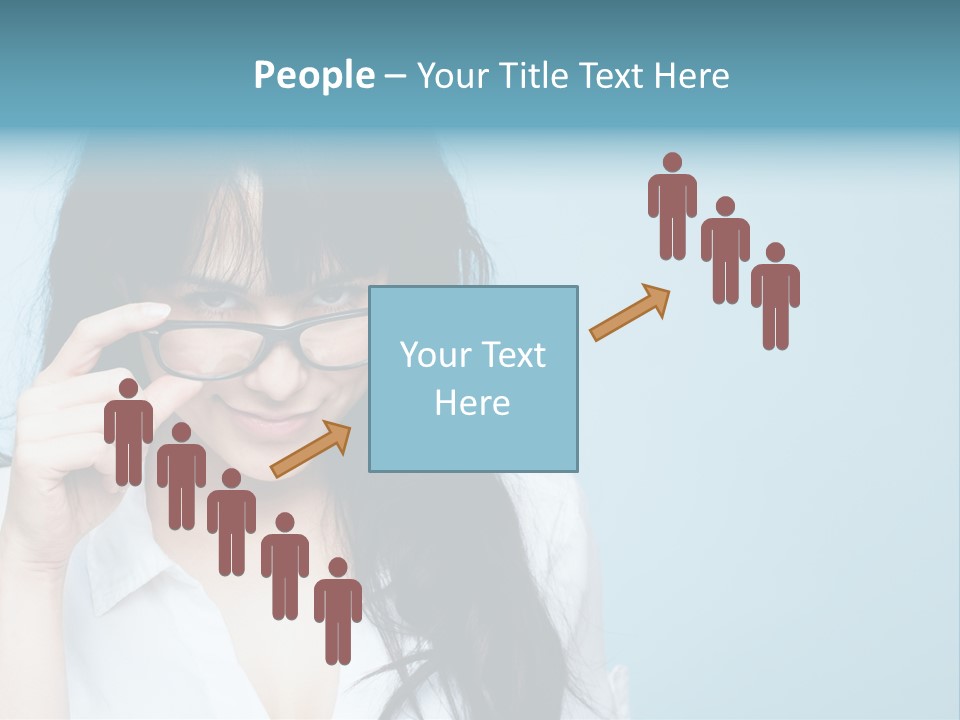 Glasses Casual Brunette PowerPoint Template