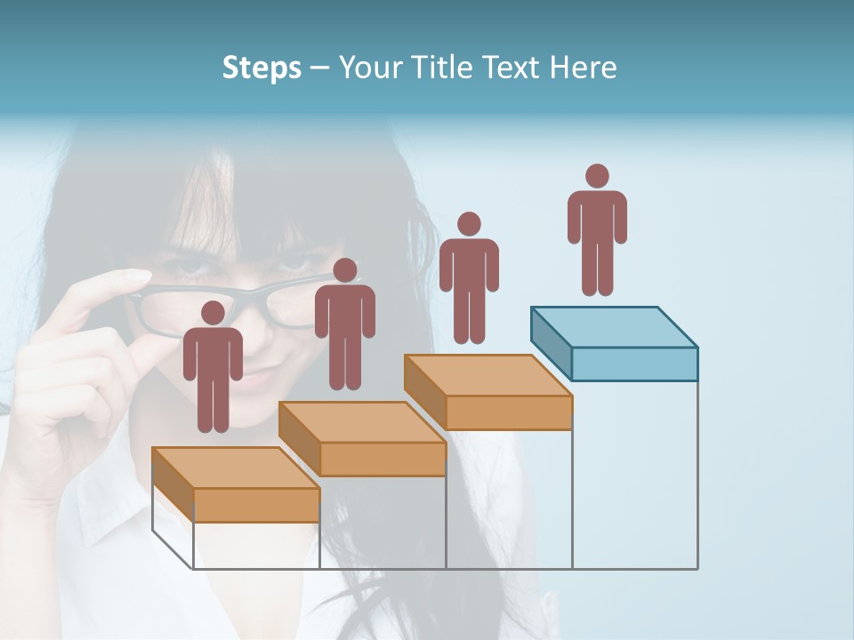 Glasses Casual Brunette PowerPoint Template