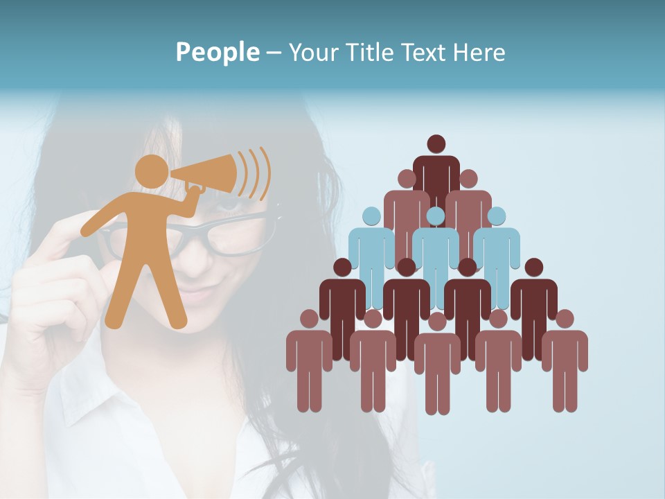 Glasses Casual Brunette PowerPoint Template