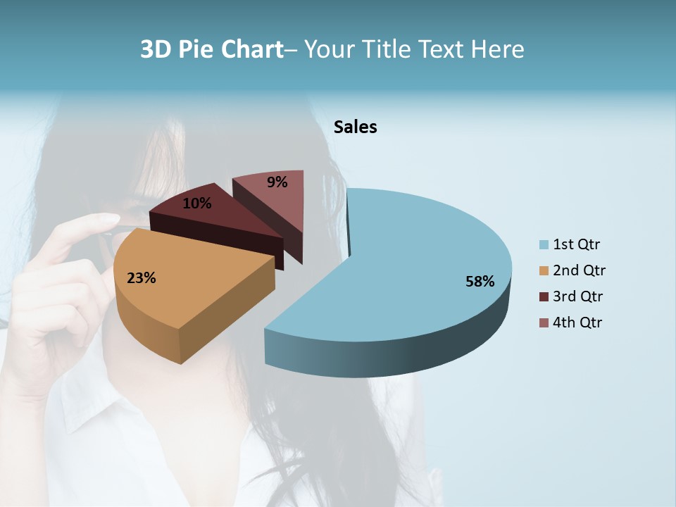 Glasses Casual Brunette PowerPoint Template