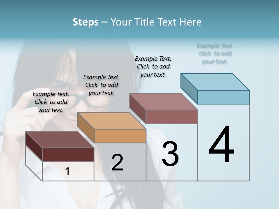 Glasses Casual Brunette PowerPoint Template