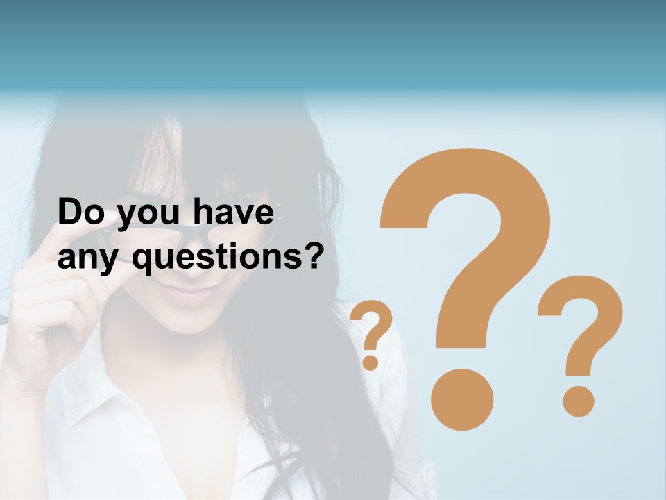 Glasses Casual Brunette PowerPoint Template