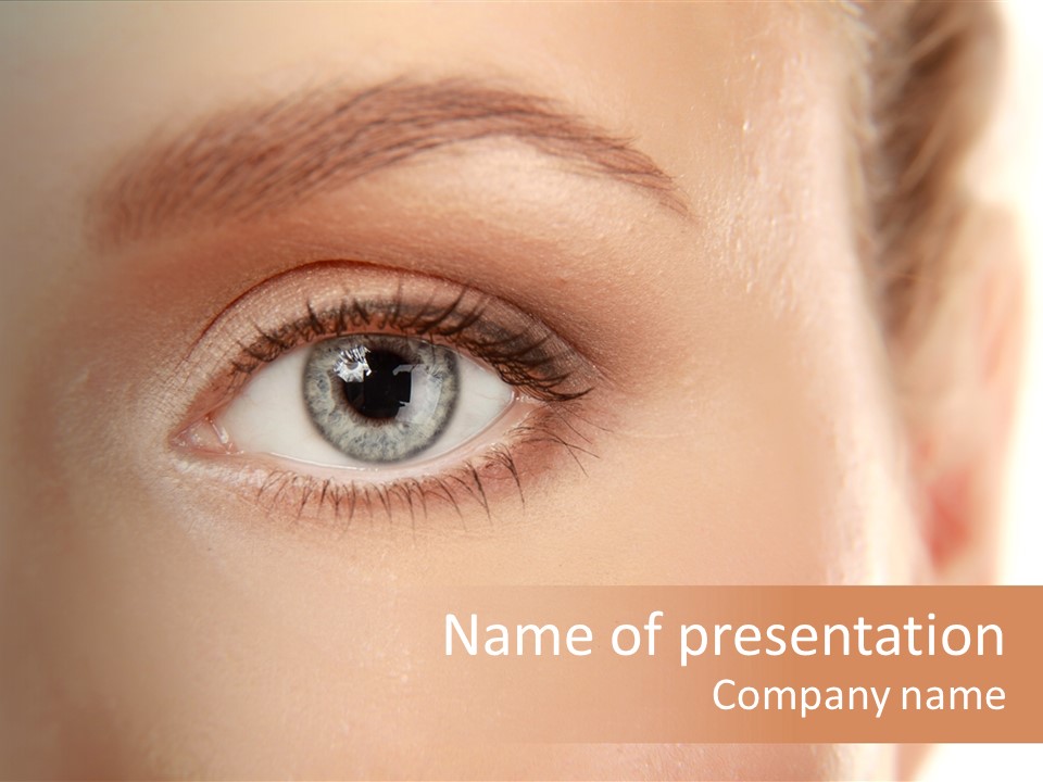 Elegance Eyelashes Women PowerPoint Template