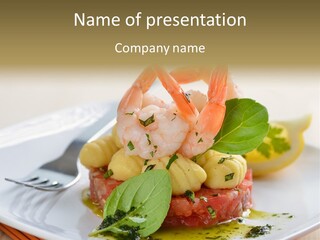 Gourmet Lunch Shrimp PowerPoint Template