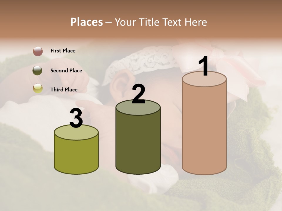 Little Girl Baby Girls Black Hair PowerPoint Template