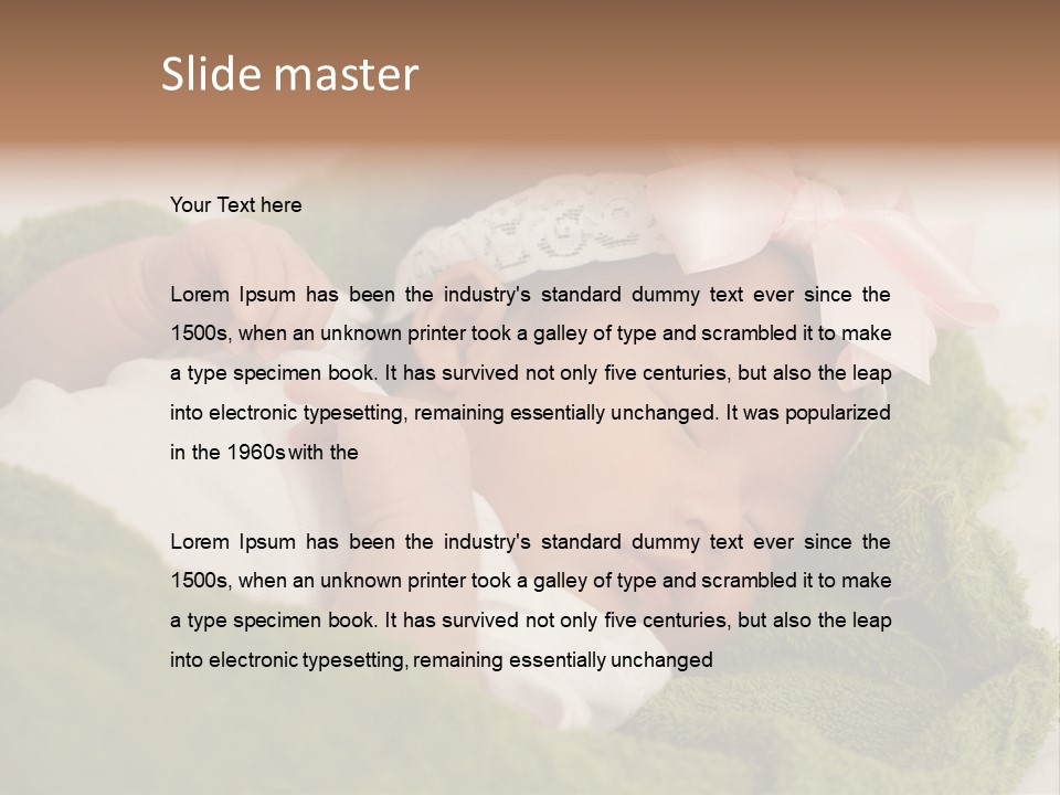 Little Girl Baby Girls Black Hair PowerPoint Template