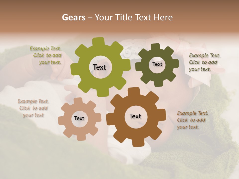 Little Girl Baby Girls Black Hair PowerPoint Template