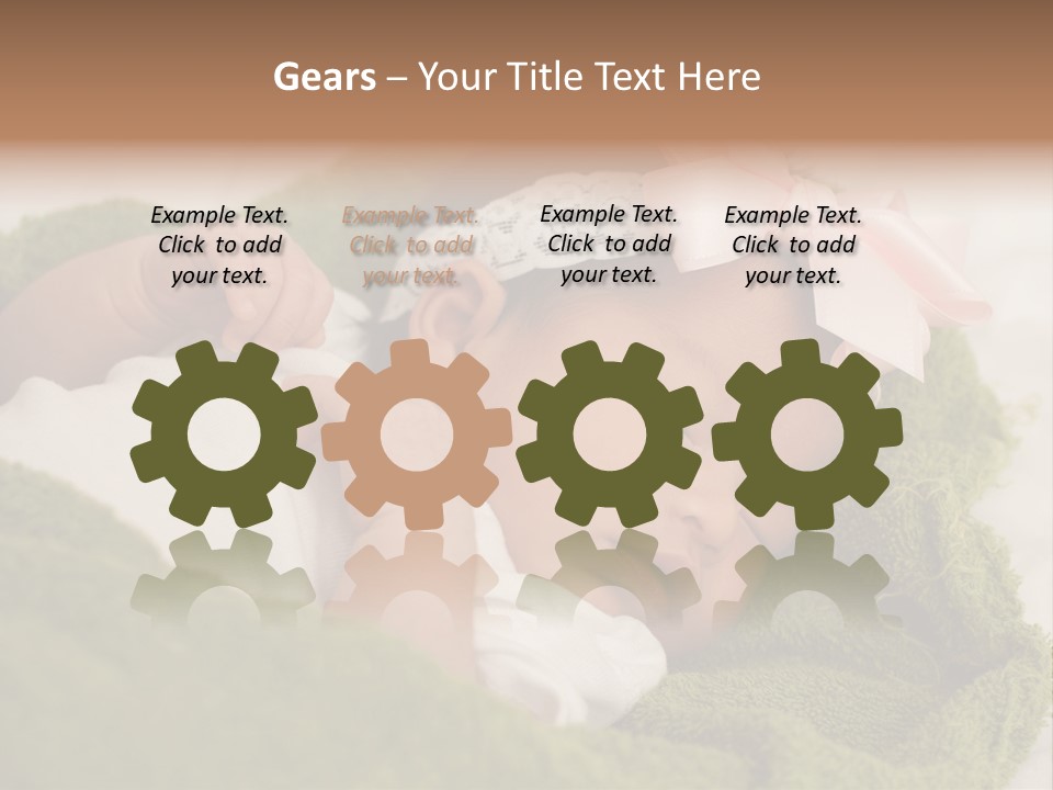 Little Girl Baby Girls Black Hair PowerPoint Template