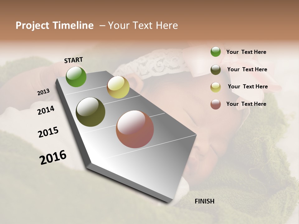 Little Girl Baby Girls Black Hair PowerPoint Template