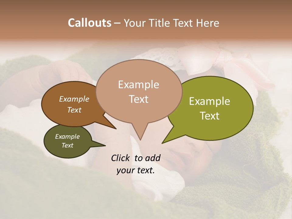 Little Girl Baby Girls Black Hair PowerPoint Template